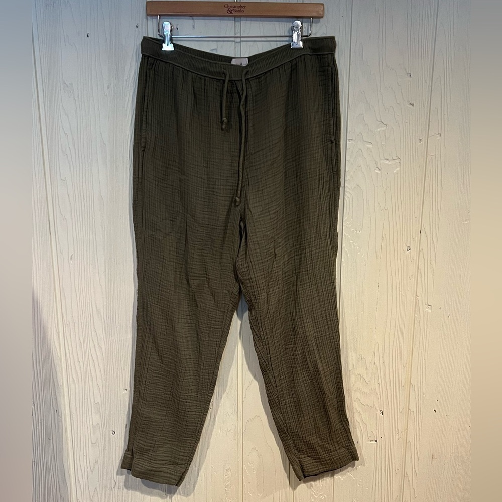 Women's Lou & Grey Green Linen Blend Pants Size L